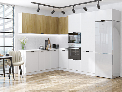 Евро Лайн-03 2140*2150/2800*600 Дуб песочный/Белый