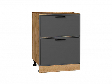 Шкаф нижний с 2-мя ящиками Фрейм 816*600*484 Stormy Silk / Дуб Вотан