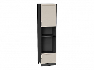 Шкаф пенал с 1-ой дверцей и ящиком под технику Сканди 2336*600*576 Cream Silkwood / Graphite