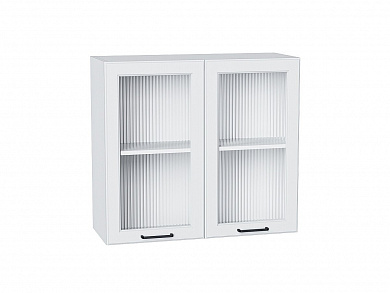 Шкаф верхний с 2-мя остекленными дверцами Барселона 716*800*324 Белый / Белый