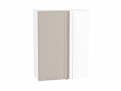 Шкаф верхний прямой угловой Квадро 920*700*345 Кашемир / Белый