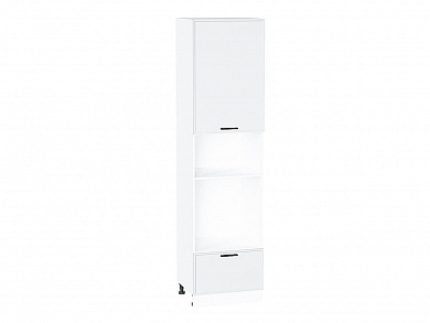 Шкаф пенал с 1-ой дверцей и ящиком под технику Фрейм 2336*600*580 White Silk / Белый