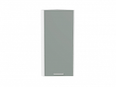 Шкаф верхний торцевой Квадро 920*300*307 Аквамарин / Белый