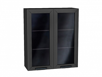 Шкаф верхний с 2-мя остекленными дверцами Глетчер 920*800*318 Маренго Силк / Graphite