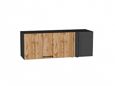 Шкаф верхний прямой угловой горизонтальный Флэт 358*1000*350 Wotan Oak 2S / Graphite