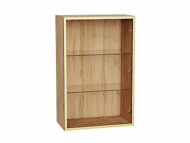 Шкаф верхний с 1-ой остекленной дверцей 920*600*322 Золотой / Дуб Вотан