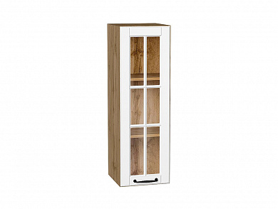 Шкаф верхний с 1-ой остекленной дверцей Дублин 920*300*318 Special White / Дуб Вотан