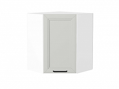 Шкаф верхний угловой Нео 716*600*600 Grey Silk / Белый