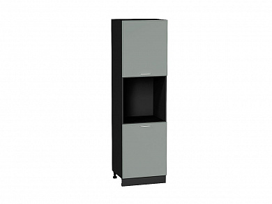 Шкаф пенал с 2-мя дверцами под технику Квадро 2132*600*577 Аквамарин / Graphite