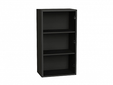 Шкаф верхний с 1-ой остекленной дверцей (полки ЛДСП) 920*500*322 Черный / Graphite