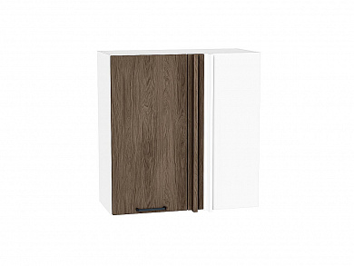 Шкаф верхний прямой угловой Флэт 716*700*345 Brown Casella Oak 2S / Белый