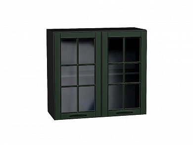 Шкаф верхний с 2-мя остекленными дверцами Дублин 716*800*318 Special Green / Graphite