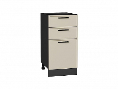 Шкаф нижний с 3-мя ящиками Фрейм 816*400*484 Cream Silk / Graphite