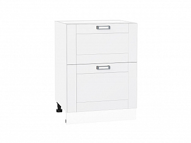 Шкаф нижний с 2-мя ящиками Лофт 816*600*480 White Silk / Белый