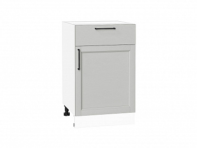 Шкаф нижний с 1-ой дверцей и ящиком Сканди 816*500*480 Grey Silkwood / Белый