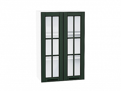 Шкаф верхний с 2-мя остекленными дверцами Дублин 920*600*318 Special Green / Белый