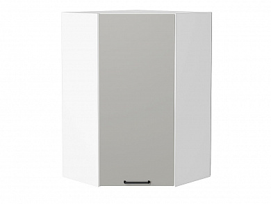 Шкаф верхний угловой Флэт 920*600*600 Light Grey In 2S / Белый