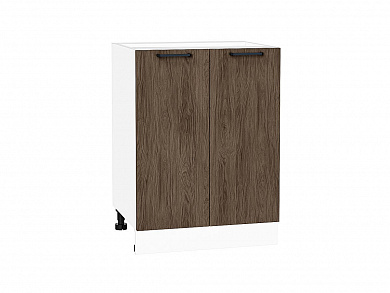Шкаф нижний с 2-мя дверцами Флэт 816*600*478 Brown Casella Oak 2S / Белый