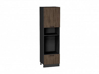 Шкаф пенал с 1-ой дверцей и ящиком под технику Флэт 2132*600*574 Brown Casella Oak 2S / Graphite