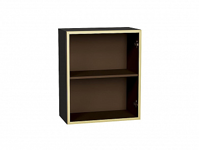 Шкаф верхний с 1-ой остекленной дверцей 716*600*322 Золотой / Graphite