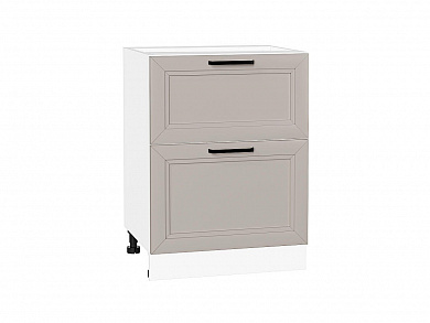 Шкаф нижний с 2-мя ящиками Нео 816*600*480 Clay Silk / Белый