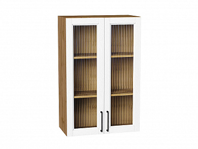 Шкаф верхний с 2-мя остекленными дверцами Сканди 920*600*320 White Silkwood / Дуб Вотан