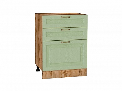 Шкаф нижний с 3-мя ящиками Ницца 816*600*480 Дуб оливковый / Дуб Вотан