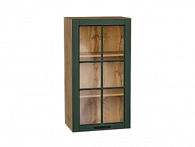 Шкаф верхний с 1-ой остекленной дверцей Дублин 920*500*318 Special Green / Дуб Вотан
