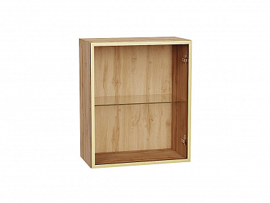 Шкаф верхний с 1-ой остекленной дверцей 716*600*322 Золотой / Дуб Вотан