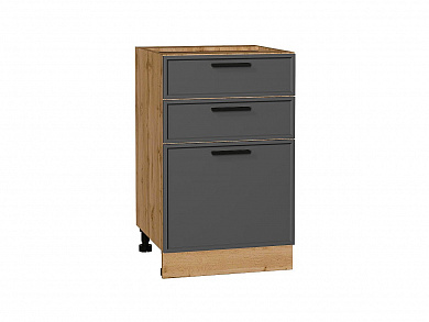 Шкаф нижний с 3-мя ящиками Фрейм 816*500*484 Stormy Silk / Дуб Вотан