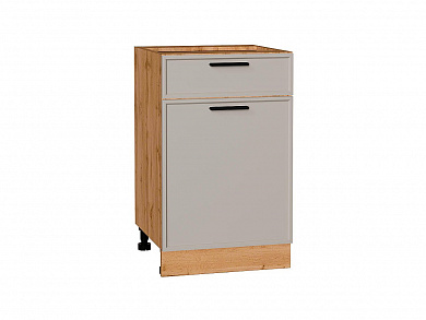 Шкаф нижний с 1-ой дверцей и ящиком Фрейм 816*500*484 Clay Silk / Дуб Вотан
