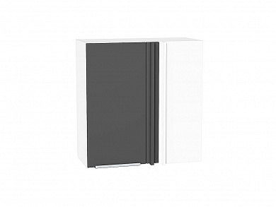 Шкаф верхний прямой угловой Фьюжн 716*700*345 Stormy Silk / Белый