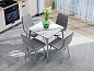 Стол Uni-Form-S.2B 800*800*750 SGrey/White Gloss Marble