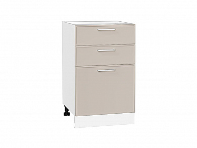 Шкаф нижний с 3-мя ящиками Квадро 816*500*481 Кашемир / Белый