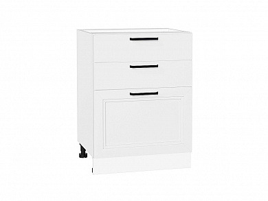 Шкаф нижний с 3-мя ящиками Нео 816*600*480 White Silk / Белый