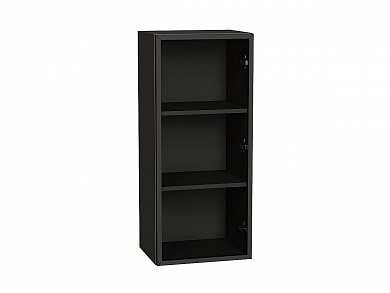 Шкаф верхний с 1-ой остекленной дверцей (полки ЛДСП) 920*400*322 Черный / Graphite