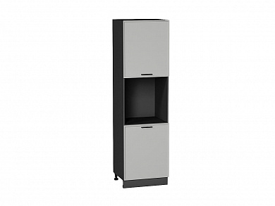 Шкаф пенал с 2-мя дверцами под технику Фрейм 2132*600*580 Grey Silk / Graphite