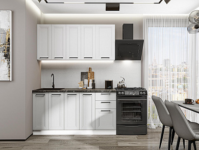 Нео-01 2140*1600*600 White Silk/Grey Silk