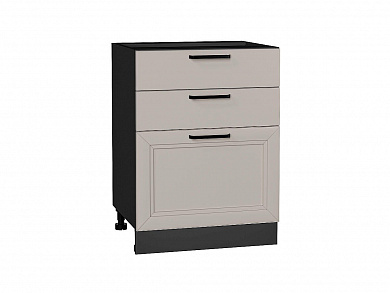 Шкаф нижний с 3-мя ящиками Нео 816*600*480 Clay Silk / Graphite