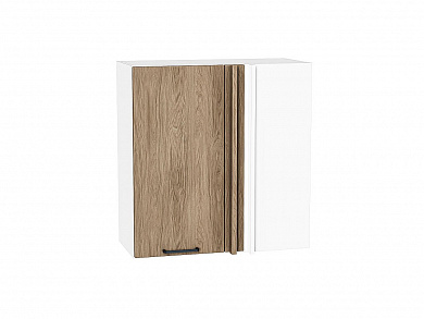Шкаф верхний прямой угловой Флэт 716*700*345 Natural Casella Oak 2S / Белый
