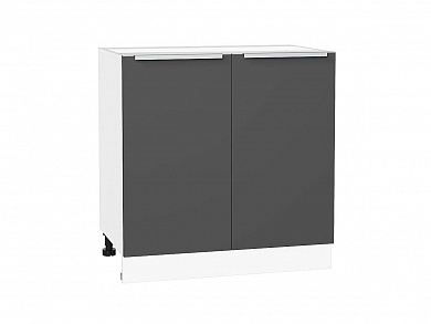 Шкаф нижний с 2-мя дверцами Фьюжн 816*800*480 Stormy Silk / Белый