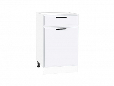 Шкаф нижний с 1-ой дверцей и ящиком Фрейм 816*500*484 White Silk / Белый