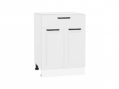 Шкаф нижний с 2-мя дверцами и ящиком Нео 816*600*480 White Silk / Белый