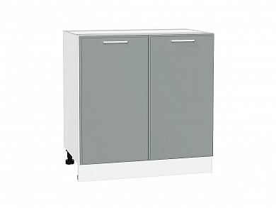 Шкаф нижний с 2-мя дверцами Квадро 816*800*481 Аквамарин / Белый