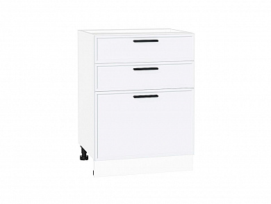 Шкаф нижний с 3-мя ящиками Фрейм 816*600*484 White Silk / Белый