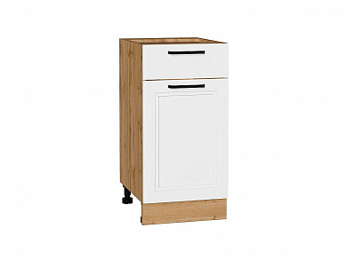 Шкаф нижний с 1-ой дверцей и ящиком Нео 816*400*478 White Silk / Дуб Вотан