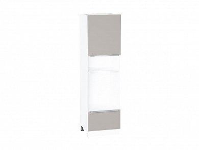 Шкаф пенал с 1-ой дверцей и ящиком под технику Фьюжн 2132*600*576 Clay Silk / Белый