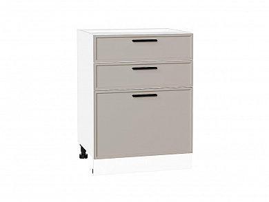 Шкаф нижний с 3-мя ящиками Фрейм 816*600*484 Clay Silk / Белый