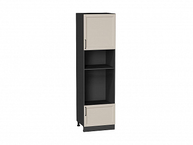 Шкаф пенал с 1-ой дверцей и ящиком под технику Сканди 2132*600*576 Cream Silkwood / Graphite