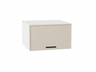 Шкаф верхний горизонтальный глубокий Фрейм 358*600*580 Cream Silk / Белый
